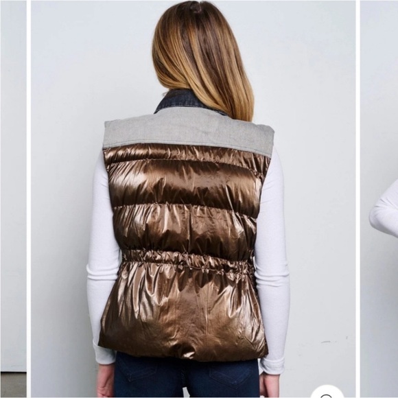 Patchwork Puffer Denim Vest - Picture 8 of 16